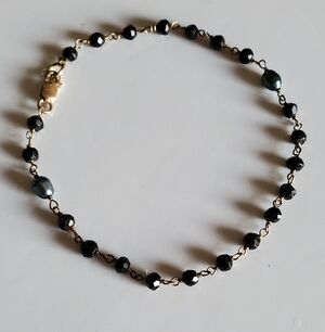 Vtg. 14k/20 GF Black Spinel Bracelet